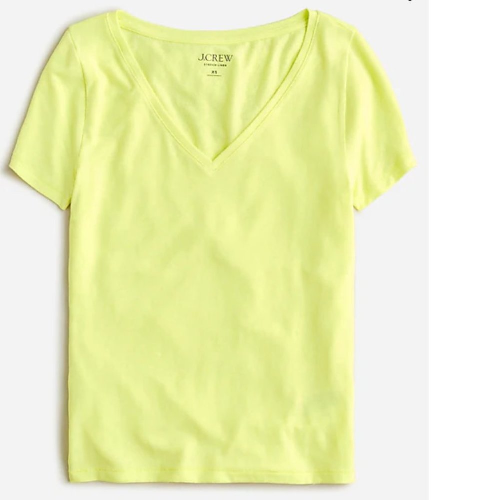 NWT J Crew V-neck T-shirt in stretch linen blend